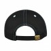 USA-made 6H Black-White Chino baseball cap, back view, manufactured in Newark NJ