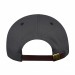 USA-made 6H Dark Gray-Black Chino baseball cap, back view, manufactured in Newark NJ