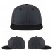 USA-made 6H Dark Gray-Black Chino baseball cap, virtual view, manufactured in Newark NJ