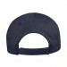 USA-made 6H Navy-White Chino baseball cap, back view, manufactured in Newark NJ