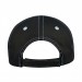 USA-made 6H Black-White Chino baseball cap, back view, manufactured in Newark NJ
