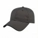 USA-made 6L Dark Gray-Black Chino baseball cap, 3q view, manufactured in Newark NJ