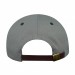 USA-made 6L Light Gray-Black Chino baseball cap, back view, manufactured in Newark NJ