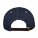 USA-made 6L Navy-White Chino baseball cap, back view, manufactured in Newark NJ