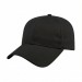 USA-made 6L Black Chino baseball cap, 3q view, manufactured in Newark NJ