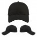 USA-made 6L Black Chino baseball cap, virtual view, manufactured in Newark NJ
