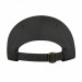 USA-made 6L Black Chino baseball cap, back view, manufactured in Newark NJ