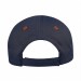 USA-made 6L Navy-Orange Chino baseball cap, back view, manufactured in Newark NJ