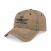 USA-made 6L Khaki-Hunter Green Chino baseball cap, decorated view, manufactured in Newark NJ