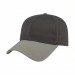USA-made 6L Dark Gray-Light Gray Chino baseball cap, 3q view, manufactured in Newark NJ