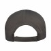 USA-made 6L Dark Gray-Light Gray Chino baseball cap, back view, manufactured in Newark NJ