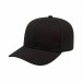 USA-made 6S Black Chino baseball cap, 3q view, manufactured in Newark NJ