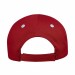 USA-made 6S Red-White Chino baseball cap, back view, manufactured in Newark NJ