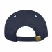 USA-made 6U Navy-White Chino baseball cap, back view, manufactured in Newark NJ