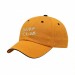 USA-made 6U Athletic Gold-Black Chino baseball cap, decorated view, manufactured in Newark NJ