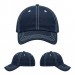 USA-made 6U Navy-White Chino baseball cap, virtual view, manufactured in Newark NJ