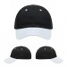 USA-made 6U Black-White Chino baseball cap, virtual view, manufactured in Newark NJ