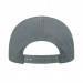 USA-made 6U Light Gray-Black Chino baseball cap, back view, manufactured in Newark NJ