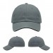USA-made 6U Light Gray-Black Chino baseball cap, virtual view, manufactured in Newark NJ