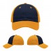 USA-made 6U Navy-Athletic Gold Chino baseball cap, virtual view, manufactured in Newark NJ