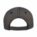 USA-made 6U Dark Gray-Black Chino baseball cap, back view, manufactured in Newark NJ