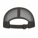 USA-made 6H Dark Gray-Black Chino baseball cap, back view, manufactured in Newark NJ