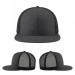 USA-made 6H Dark Gray-Black Chino baseball cap, virtual view, manufactured in Newark NJ