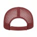 USA-made 6H Light Gray-Red Chino baseball cap, back view, manufactured in Newark NJ