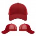 USA-made 6L Red Chino baseball cap, virtual view, manufactured in Newark NJ