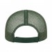 USA-made 6S White-Hunter Green Chino baseball cap, back view, manufactured in Newark NJ