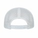 USA-made 6U Navy-White Chino baseball cap, back view, manufactured in Newark NJ