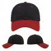 USA-made 6L Black-Red Cotton Duck baseball cap, virtual view, manufactured in Newark NJ