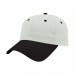 USA-made 6L White-Black Cotton Duck baseball cap, 3q view, manufactured in Newark NJ