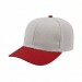 USA-made 6S White-Red Cotton Duck baseball cap, 3q view, manufactured in Newark NJ