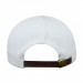 USA-made 6S White-Red Cotton Duck baseball cap, back view, manufactured in Newark NJ
