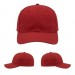 USA-made 6S Red Cotton Duck baseball cap, virtual view, manufactured in Newark NJ