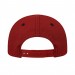 USA-made 6S Red-Black Cotton Duck baseball cap, back view, manufactured in Newark NJ