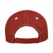 USA-made 6S Red-White Cotton Duck baseball cap, back view, manufactured in Newark NJ