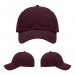 USA-made 6U Burgundy Cotton Duck baseball cap, virtual view, manufactured in Newark NJ