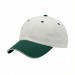 USA-made 6U White-Hunter Green Cotton Duck baseball cap, 3q view, manufactured in Newark NJ