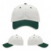 USA-made 6U White-Hunter Green Cotton Duck baseball cap, virtual view, manufactured in Newark NJ