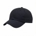 USA-made 6U Black Cotton Duck baseball cap, 3q view, manufactured in Newark NJ