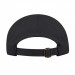 USA-made 6U Black Cotton Duck baseball cap, back view, manufactured in Newark NJ
