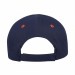 USA-made 6U Navy-Orange Cotton Duck baseball cap, back view, manufactured in Newark NJ