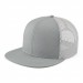 USA-made 6H Light Gray Polycotton Twill baseball cap, 3q view, manufactured in Newark NJ