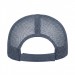 USA-made 6H Navy Polycotton Twill baseball cap, back view, manufactured in Newark NJ