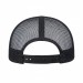 USA-made 6L Khaki-Black Polycotton Twill baseball cap, back view, manufactured in Newark NJ
