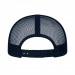 USA-made 6L Khaki-Navy Polycotton Twill baseball cap, back view, manufactured in Newark NJ