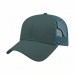 USA-made 6L Hunter Green Polycotton Twill baseball cap, 3q view, manufactured in Newark NJ