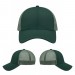 USA-made 6L Hunter Green Polycotton Twill baseball cap, virtual view, manufactured in Newark NJ